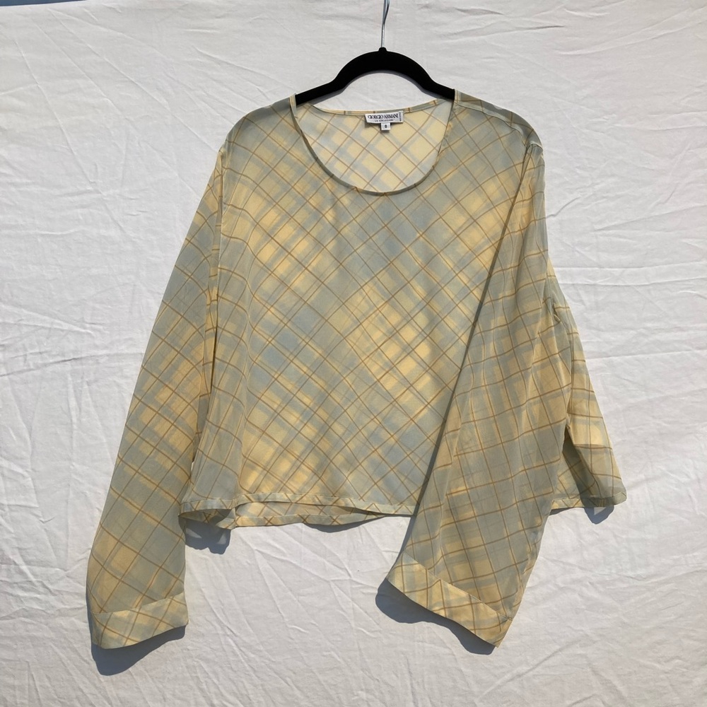 Giorgio Armani Sheer Long Sleeve Blouse 8